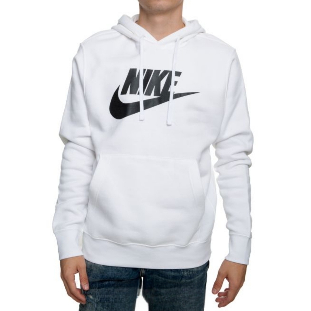 Nike Sportwear Men's White Fleece Pullover Hoodie BV 2973 100 Sz M